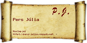 Pers Júlia névjegykártya