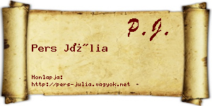 Pers Júlia névjegykártya